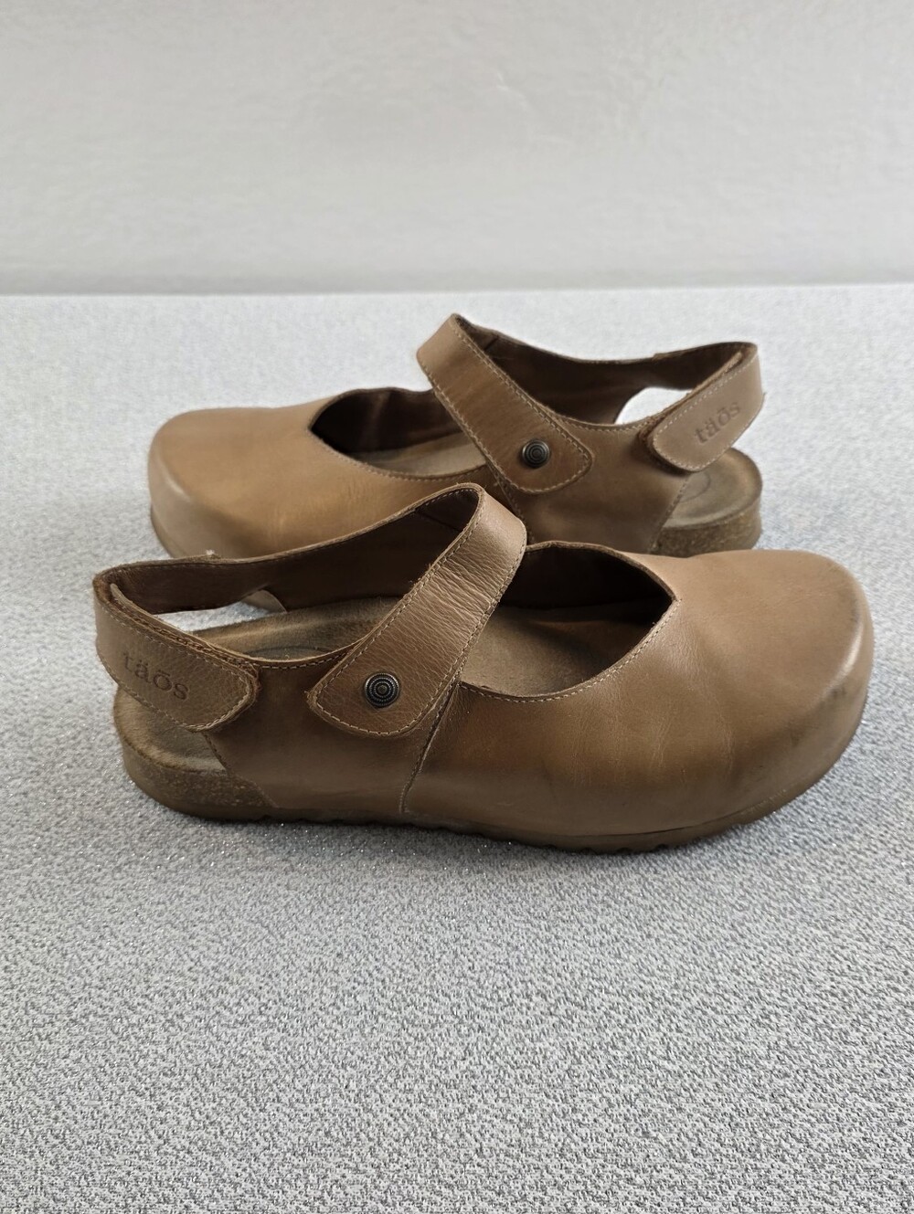Taos Extra Mary Jane Slingback Footbed Shoes Tan Wmn's 8